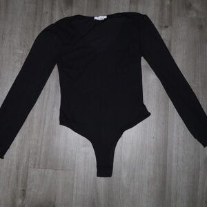 Elegant Black Long Sleeve Bodysuit
